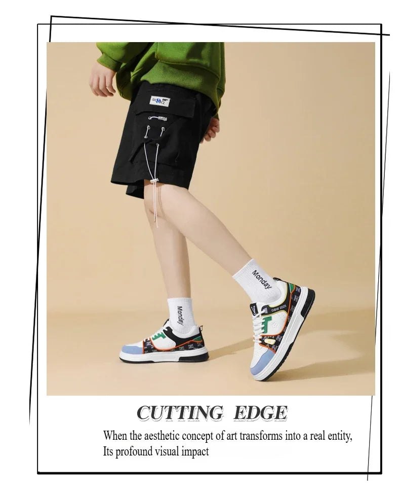 Men's Shoes, Spring 2025 New Printed German Training Board Shoes, Versatile, Niche, High-end, Sports and Leisure Shoes