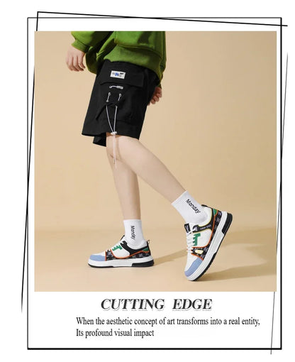 Men's Shoes, Spring 2025 New Printed German Training Board Shoes, Versatile, Niche, High-end, Sports and Leisure Shoes
