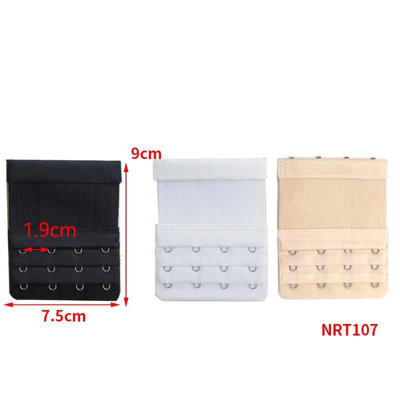 3/4/6/8pcs Bra Extender for Women's Elastic Bra Extension Strap Hook Clip Expander Adjustable Belt Buckle Intimates Accessories