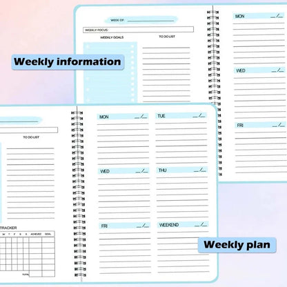 A5 Weekly Planner Coil Daily Planner Simple Stylish Portable Notebook for Study School Office Note-taking Budget Monthly Planner