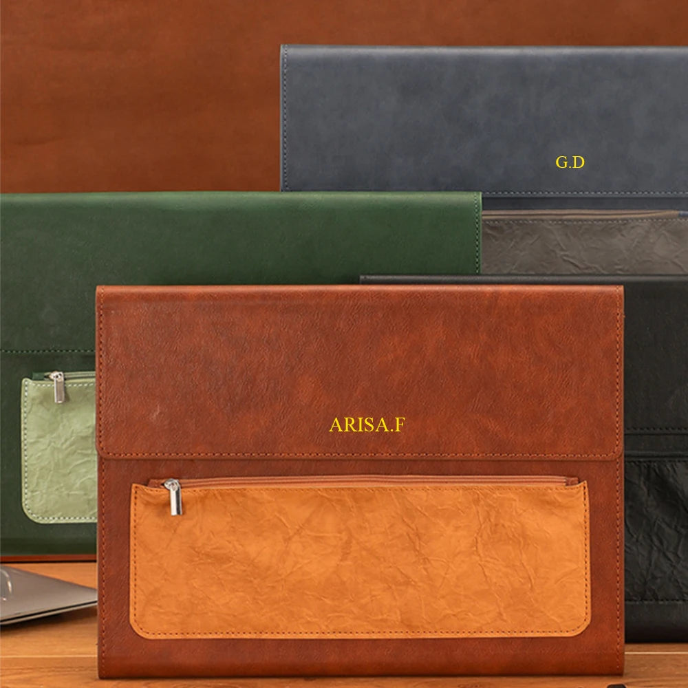 Business Office Custom Letters Notebook A6 School Student Leather Fashion Diary Books Portable Luxury Note Book Engraving Gift