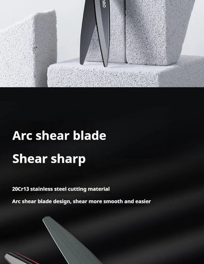 Deli-Stainless Steel Anti-Stick Scissors, Alloy Stationery, School Supplies, Office, Student, DIY, Hand Craft, 184mm