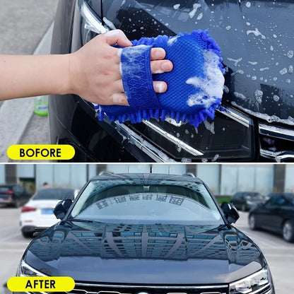 Superfiber Gloves Modeling Car Wash Sponge Clean Car Care Details Brush Clean Sponge Car Gloves Available On Both Side Auto Part