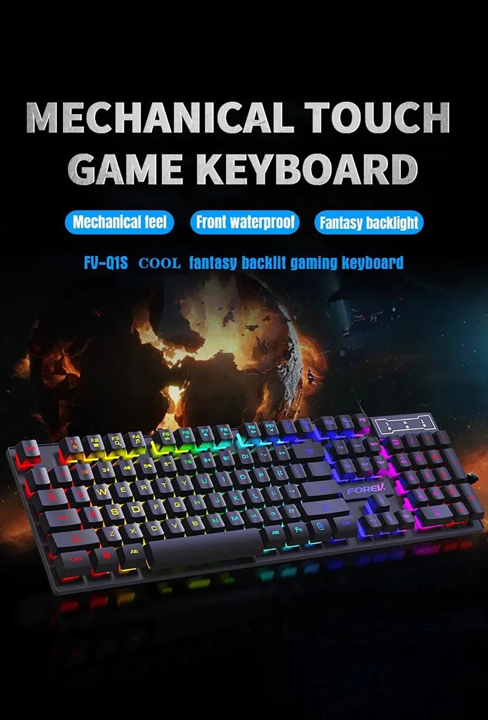 Wired Office Gaming Keyboard Mouse Set USB RGB Backlight Luminous Mechanical Feel Keyboard For Laptop Computer PC Accessories