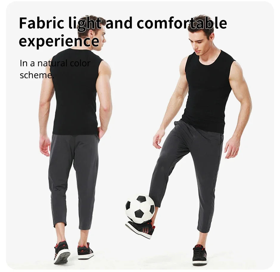 1/3 Piece Men's Tight Sleeveless Cotton Vest With Background Color For Comfortable Exercise And fitness Sleeveless T-shirt With