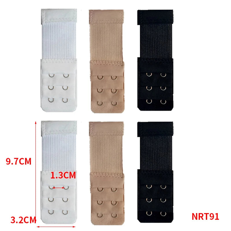 3/4/6/8pcs Bra Extender for Women's Elastic Bra Extension Strap Hook Clip Expander Adjustable Belt Buckle Intimates Accessories