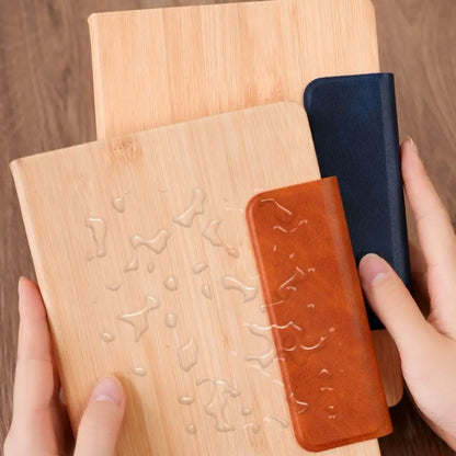 200 Pages A5 Notebook PU Leather Cover with Magnetic Buckle Business Office Notepad Wood Grain Thickened Paper Diary