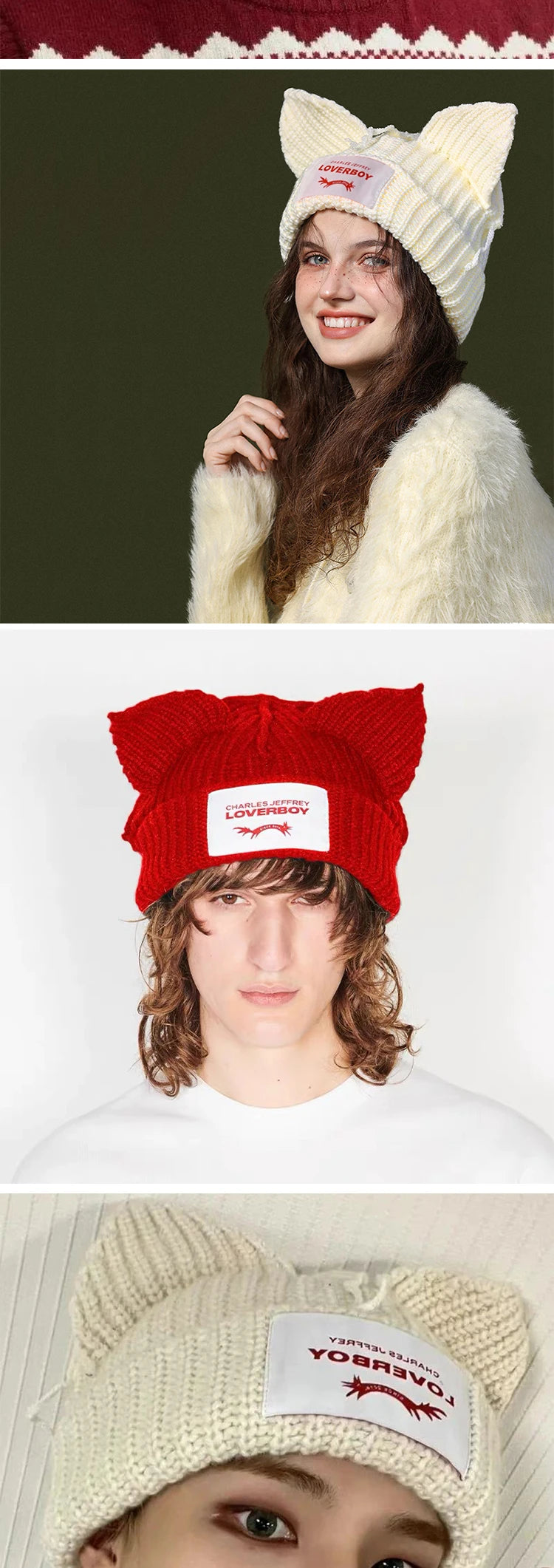 Winter Skullies Hat Unisex Cat Ear Hat Warm Crochet Knitted Hat Costume Beanie Hat Women Christmas Gift Hip-hop Cap Cold Hat