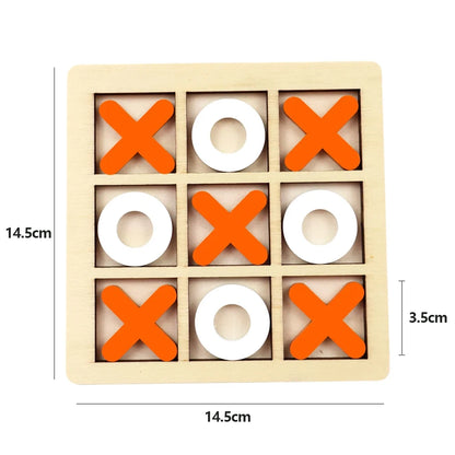 Wooden XO Tic Tac Toe Game Mini Chess Board Interaction Puzzle Training Montessori Educational Toys Gift for Kids Boy Girl