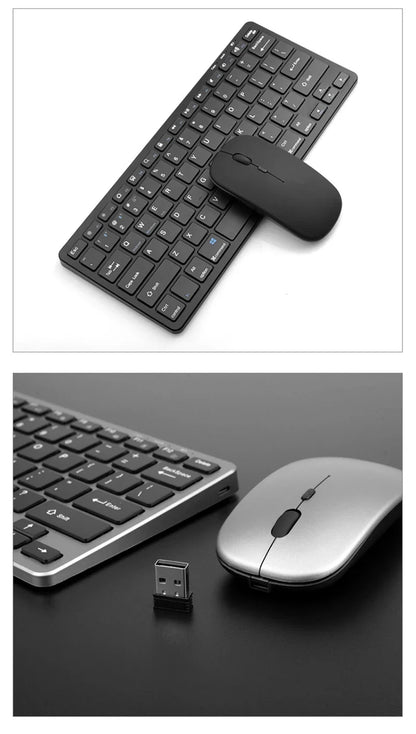 Bluetooth 5.0 &2.4G Wireless Keyboard and Mouse Combo Mini Multimedia Keyboard Mouse for Computer Laptop PC iPad Macbook Android