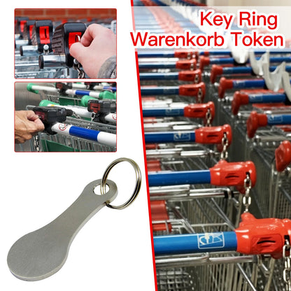Shopping Cart Token Stainless Steel Hard Portable Key Ring Metallic Keychain For Key Hook Practical Daily Use Accessorie Cart