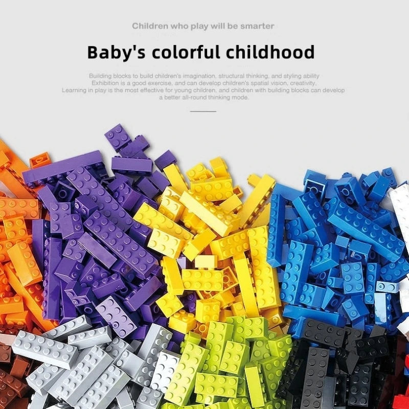 HOMEFISH 1000 DIY creative building blocks bulk set Urban Classic building Assembled birthday gift children's educational toys