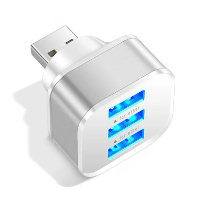 3 Port USB Slots Adaptor USB 3 in 1 2.0 Multple USB Interface Extender Auto Electronics Accessories