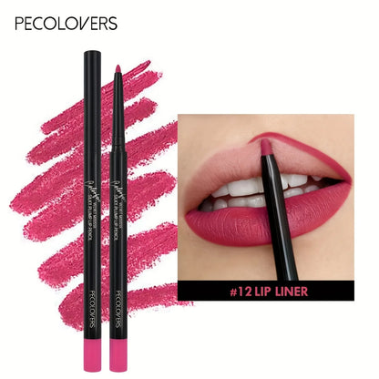 1PC Nude Brown Lip Liner Pencil 12 Color Red Contour Tint Labial Makeup Waterproof Matte Lipstick Pen Lip Contouring Cosmetic