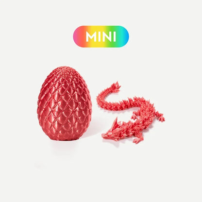 22cm 3D Printed Dragon 8.5cm Dragon Egg Crystal Dragon Egg Funny Home Office Decoration Cool Chinese Festival Dragon Figurine