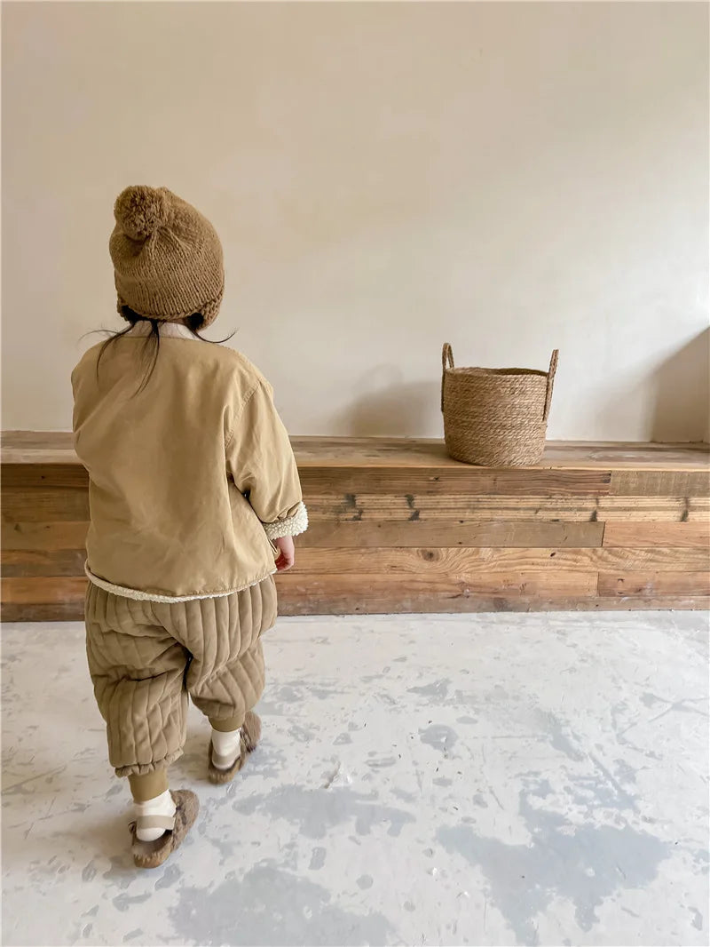 Children's Clothing From 2 To 7 Years Winter Kids Warm Cotton-Padded Trousers Baby Girls Thick Pants Toddler Boys Wear Clothes