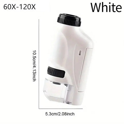 Portable Handheld 60X-100X Magnification Microscope Optical Lens Scientific Observation Tool