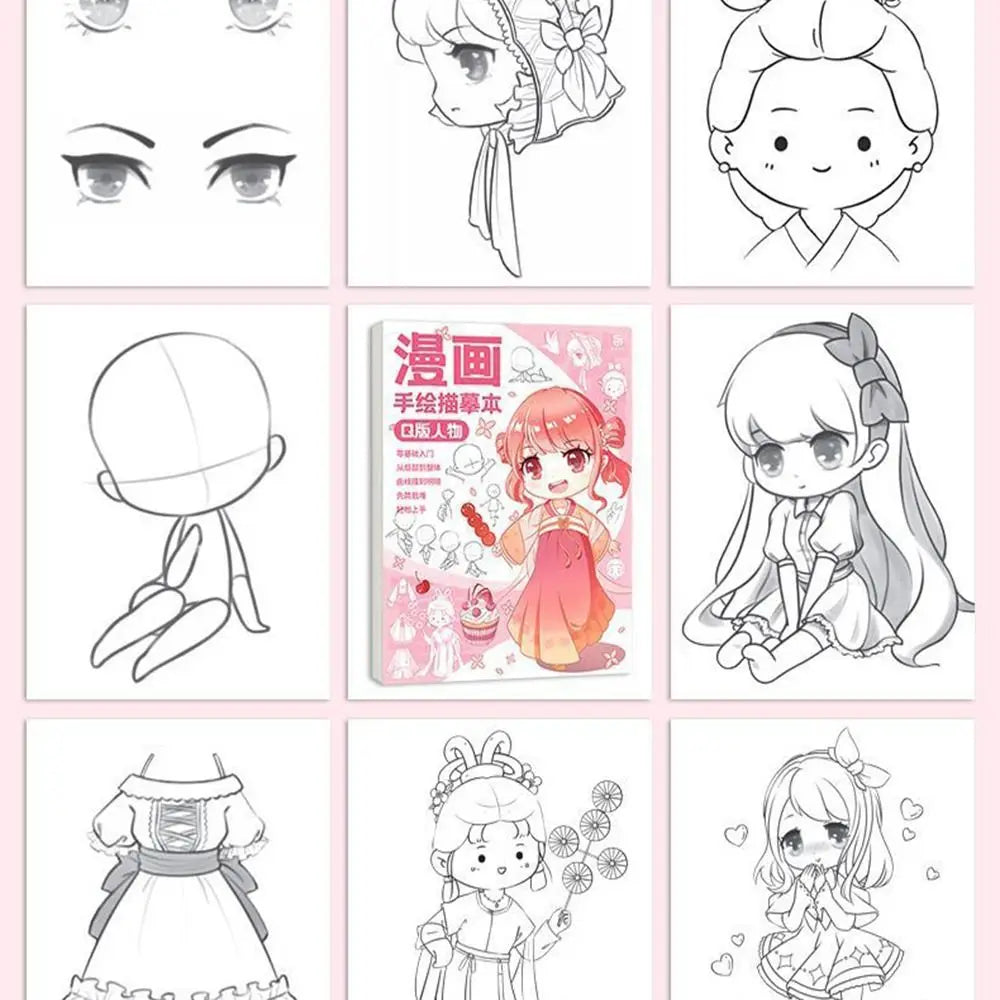 Comics Girl Boy Comics Hand Drawn Tutorial Book Novice Zero Basic Learning Line Draft Practice Book Studying Art Tracing Sketch