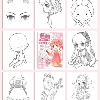 Comics Girl Boy Comics Hand Drawn Tutorial Book Novice Zero Basic Learning Line Draft Practice Book Studying Art Tracing Sketch