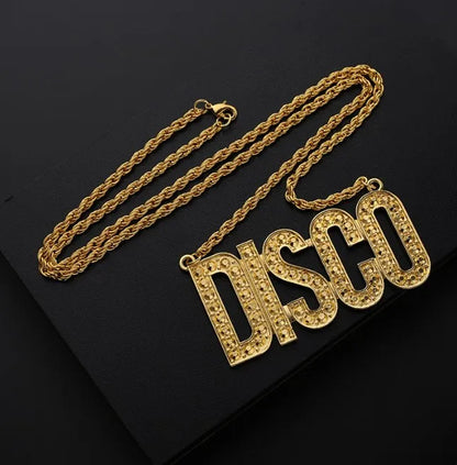 Men Hippie Costume Set Disco Costume Accessories Women Disco Necklace Sunglasses Mustache Halloween Party Character Costumes