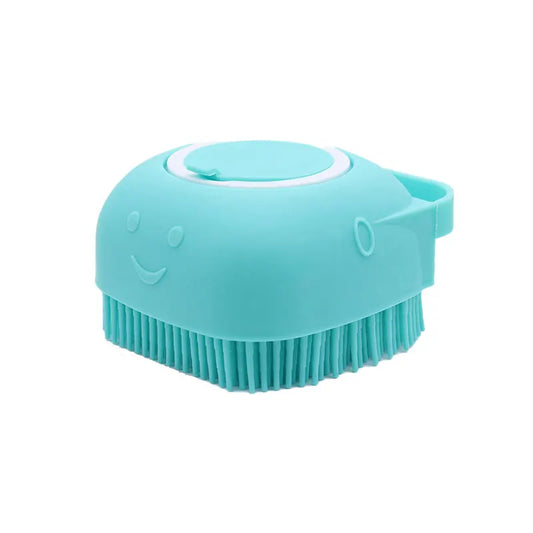 Silicone Pet Bath Brush for Puppy Dogs, 2 in 1 Pet Bath Brush Soft Silicone Pet Massage Shampoo Dispenser