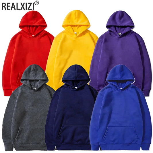 Men's Hoodies Pullover Spring Autumn Casual Hoodie Sweatshirts Solid Color Hoodies Oversize Black Sweatshirt Male Top