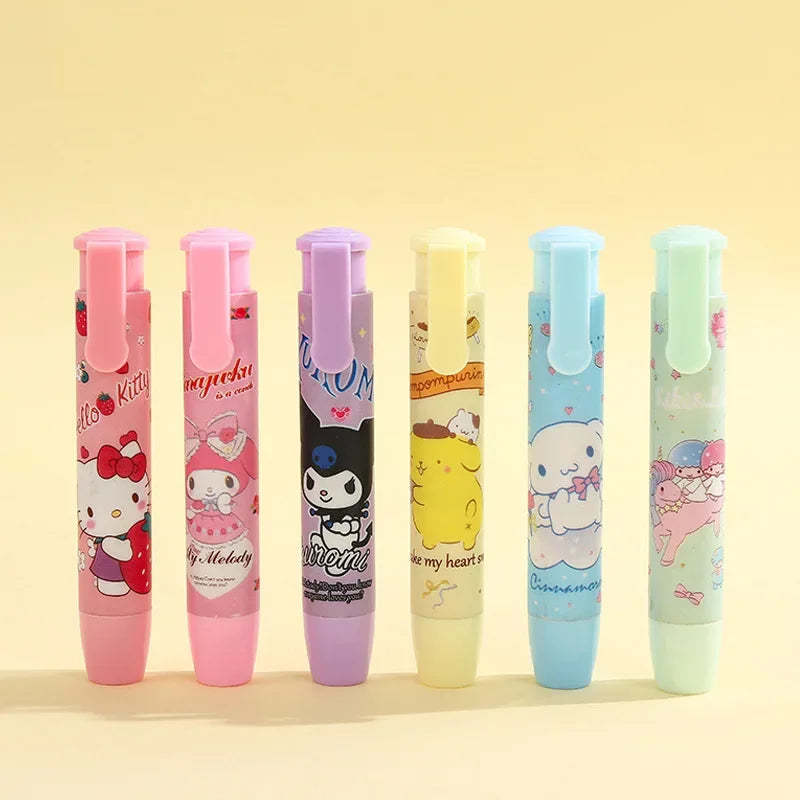 Creative Press Eraser Anime Kuromi Melody Cinnamoroll Cartoon Kawaii Stationery Gift Office School Supplies
