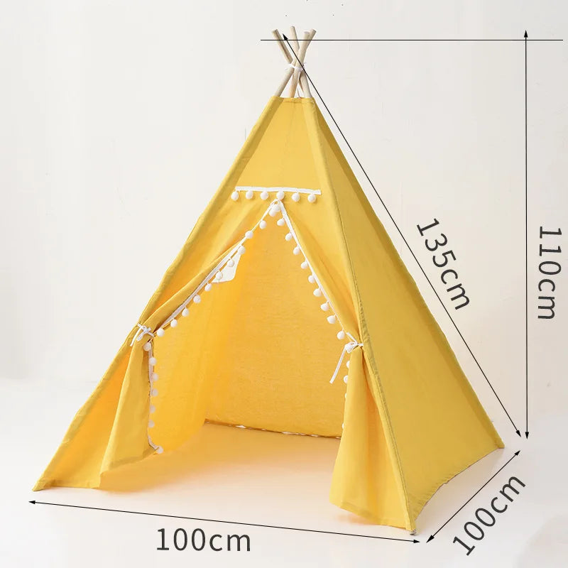 Kids Tent Teepee Tent For Children Portable Tipi Infantil House For Girl Cabana Boy Tents Decoration Carpet LED Lights