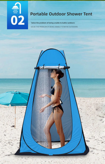 خيمة استحمام خارجية محمولة، خيمة طاقة سميكة، مرحاض متنقل، غرفة تغيير الملابس، عزل حراري، كاميرا، معدات سفر