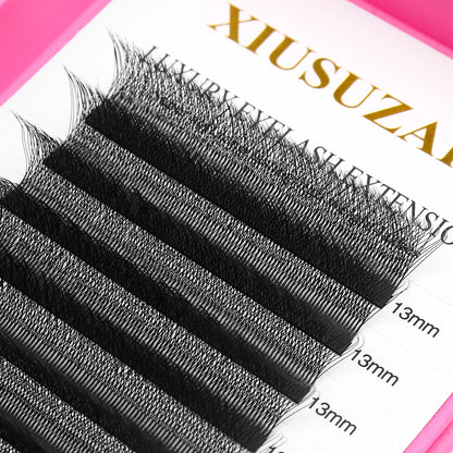 XIUSUZAKI 5D W Lashes Black Premade Fans Eyelashes Extensions Natural Soft Individual Volume False Lashes Beauty Makeup Tools
