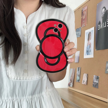 Solid black edge New Bow Phone Case Protective Cover Shell  For iPhone16 15 14 13 12 11 Pro Max Mini Plus