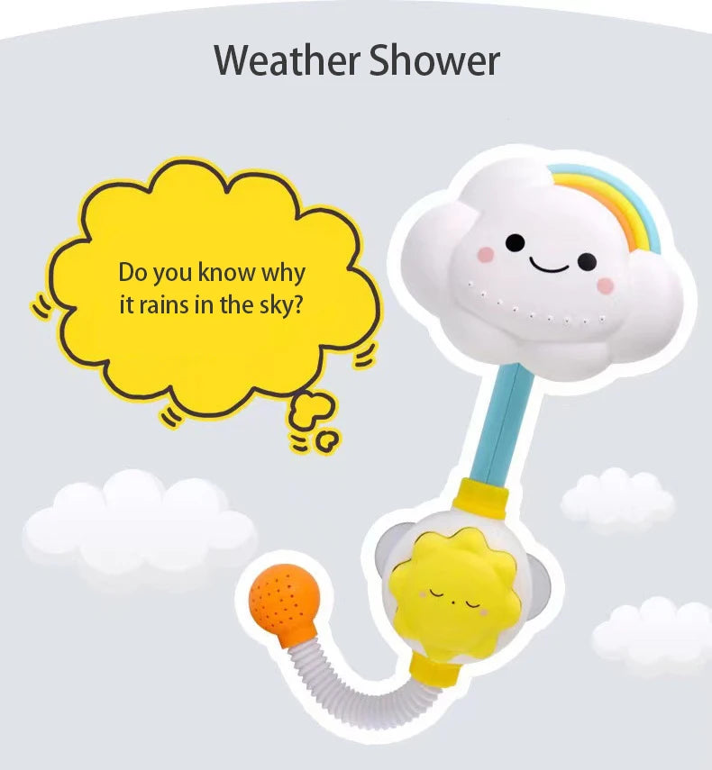 Cloud Weather Bath Toy for Kids Press Spray Educational Water Cycle Play Pool Beach Safe Fun