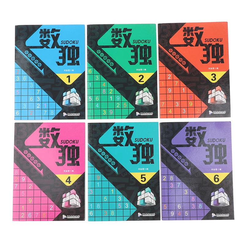 6 Books/Set Sudoku Thinking Game Book Children Play Smart Brain Number Placement Book Pocket Books