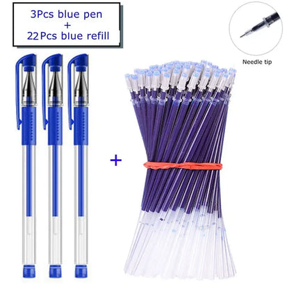 35/25pcs Gel Pen Set School Supplies Black Blue Red Ink Color 0.5mm Ballpoint Pen Kawaii PenWriting Tool School OfficeStationery
