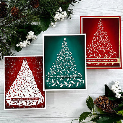 Christmas Tree And Sentiment Words Metal Cutting Dies For DIY Card Making Scrapbooking Photo Album Crafting Supplies Template