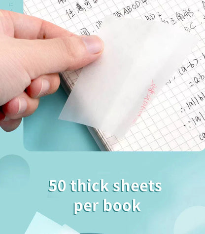 50 Sheets PET Transparent Sticky Notes Perspective Waterproof Clear Fluorescence Memo Pad Stationery School Office Supplies