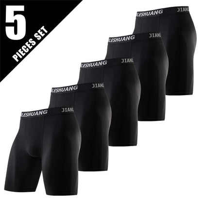 1/2/5Pcs Teenagers To Adults Multi-size Men's Sports Underwear Fitness Long Boxer Shorts Running Training Basketball Football Sh