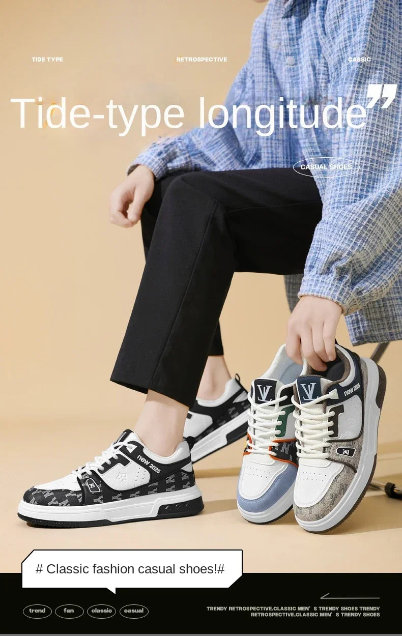 Men's Shoes, Spring 2025 New Printed German Training Board Shoes, Versatile, Niche, High-end, Sports and Leisure Shoes