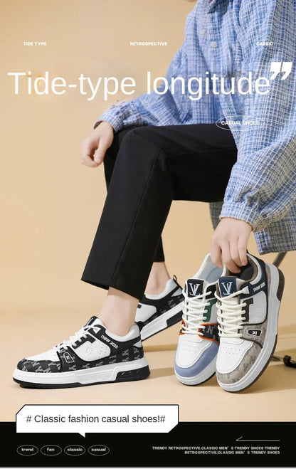 Men's Shoes, Spring 2025 New Printed German Training Board Shoes, Versatile, Niche, High-end, Sports and Leisure Shoes