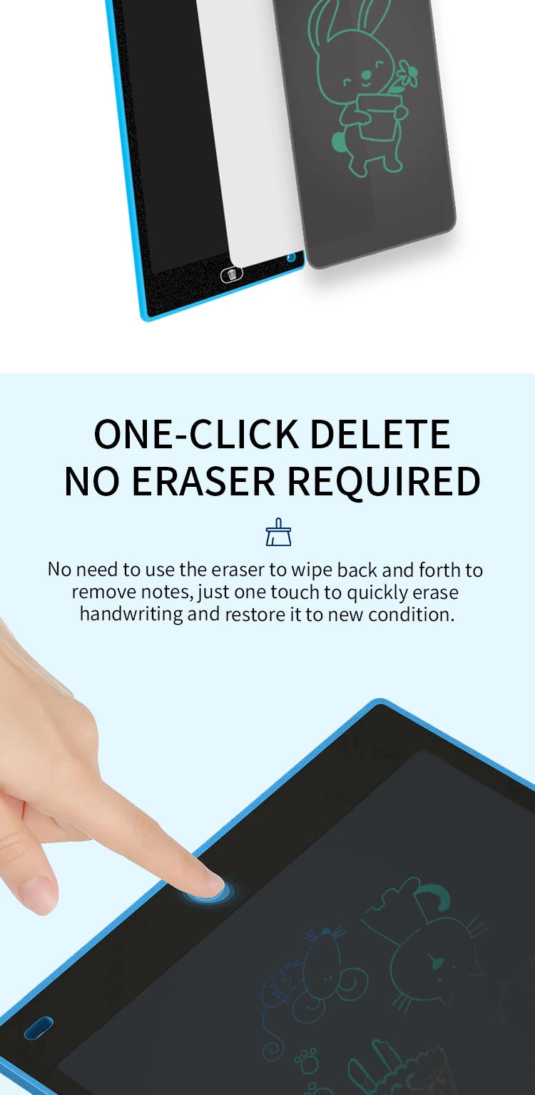 6.5/8.5/10/12 Inch LCD Drawing Tablet for Kids, Rechargeable Erasable Board with Pen, Travel Educational Toy Gift for Boys Girls