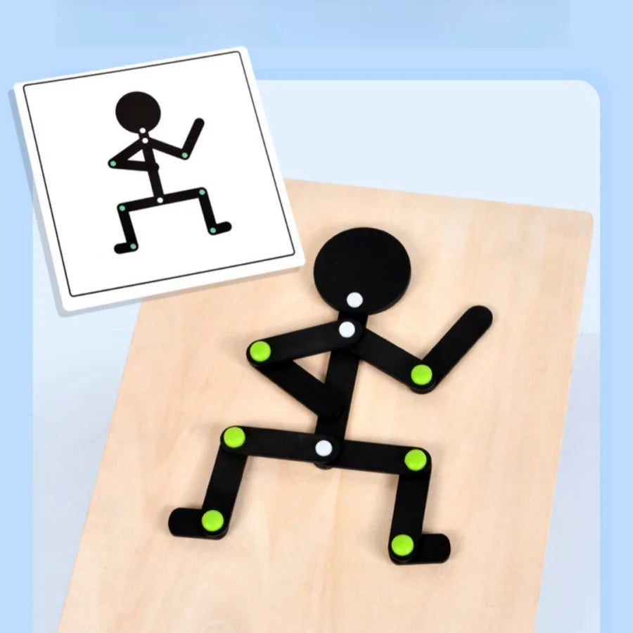 Puzzle, Match, Joint Movement, Little Wooden Man Game, Teaching Tool, Toy, Versatile Little Wooden Man Children's Toy