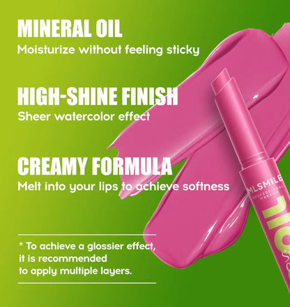multicolor Silky Click Lip Care Hydrating Solid Lip Gloss with Radiant Mirror Shine, Effortless Press Long-Lasting