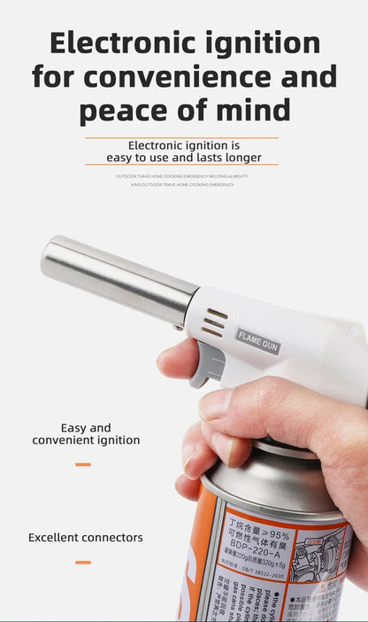 Torch Cooking AutoIgnition Butane Gas Welding-Burner Welding Gas Burner Flame Gas Torch Flame Gun Blow for BBQ Camping Cooking