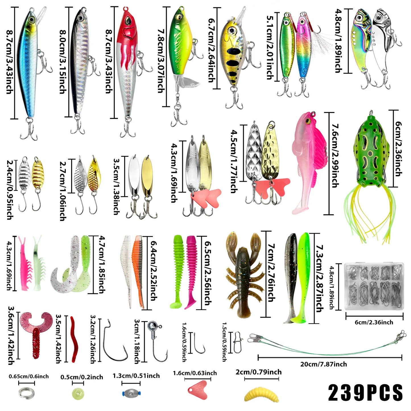 Fishing 83/133/193/239/409pcs Fishing Lure Kit For Trout/Pike/Bass Multi-Lure Fishing Set Layered Tackle Pro Gear Tackle Box