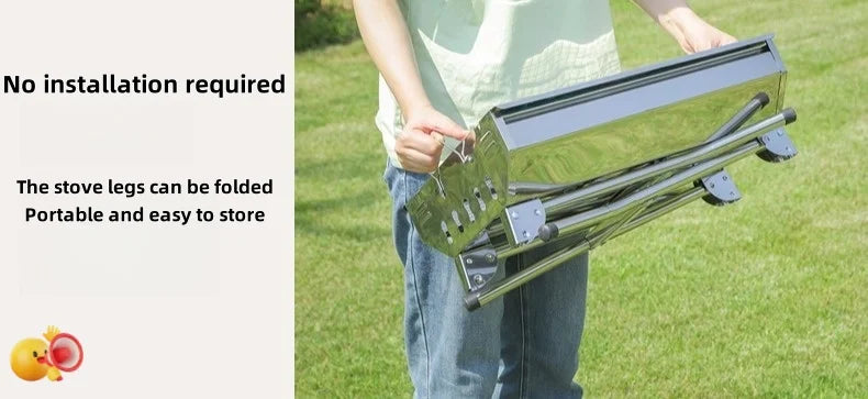 شواية من الفولاذ المقاوم للصدأ، شواية منزلية قابلة للطي، شواية محمولة، للاستخدام الخارجي! أحضر معك شواية إلى عالم التخييم.