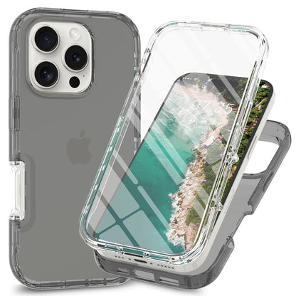 Full Coverage Case for iPhone 16 Pro Max iPhone16 16Plus 16Pro Funda Transparent TPU/PC 360 Degree Armor Shockproof Phone Cover