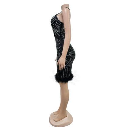 Sparkly Diamonds Elegant Dress Women For Wedding Party Cocktail Prom Dress Rhinestone Sheer Mesh Sexy Formal Evening Dresses