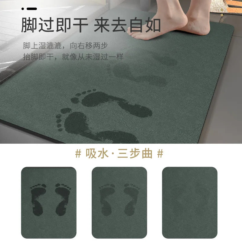 Bathroom Mats Diatomaceous Soft Mats Bathroom Quick Dry Water-absorbing Mats Toilet Non-slip Foot Mats Carpet Door Mats Bath Rug