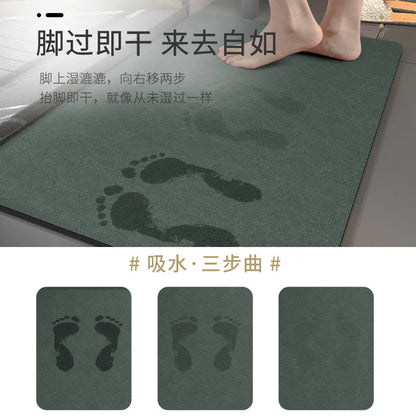 Bathroom Mats Diatomaceous Soft Mats Bathroom Quick Dry Water-absorbing Mats Toilet Non-slip Foot Mats Carpet Door Mats Bath Rug