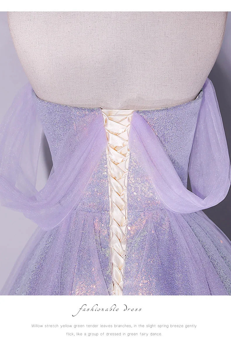 Women's Off The Shoulder Wedding Guest Dress Mesh Evening Party Formal Gown Long Prom Dresses